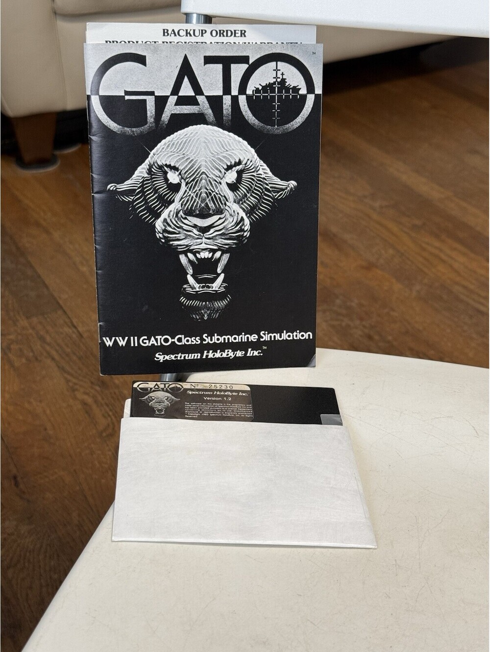 RARE GATO Vintage Computer Game Software by Spectrum Holobyte IBM PC W/Manual